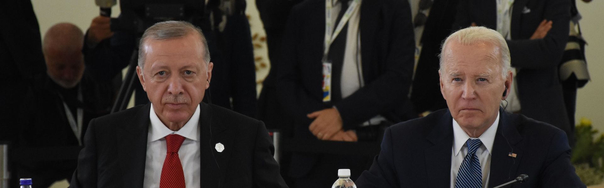 Turkish President Recep Tayyip Erdoğan and US President Joe Biden at the G7 summit in Puglia, Italy, in June 2024