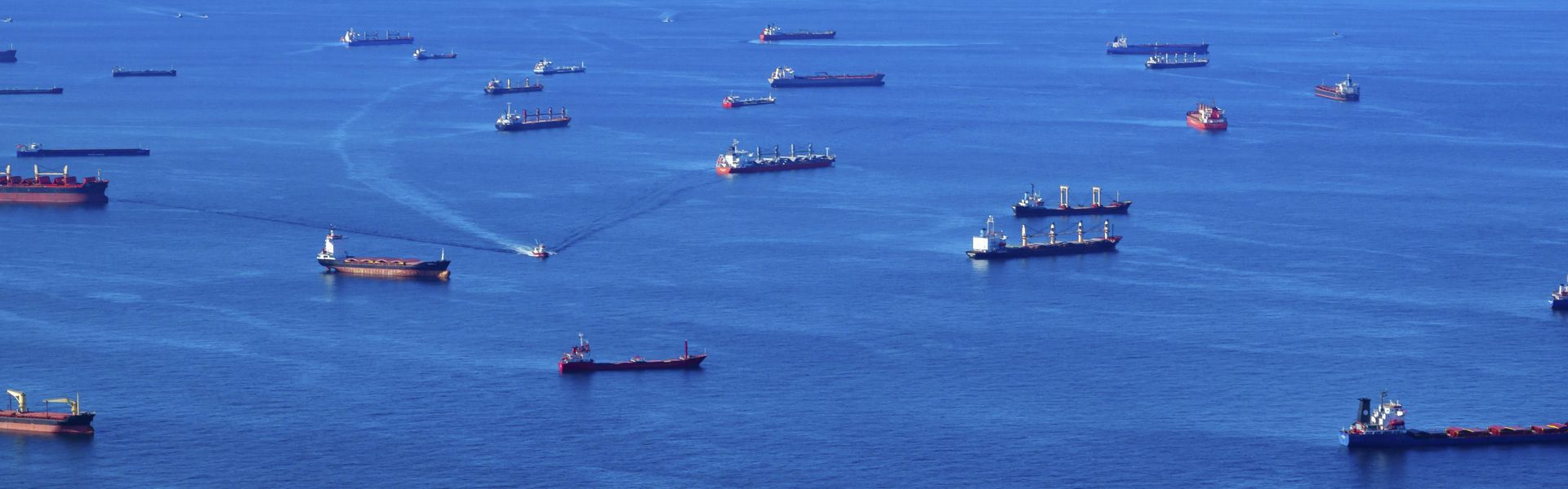 Ships waiting their turn to enter the Bosphorus at the Black Sea coast of Istanbul, Turkey. Ships waiting their turn to enter the Bosphorus at the Black Sea coast of Istanbul, Turkey.
