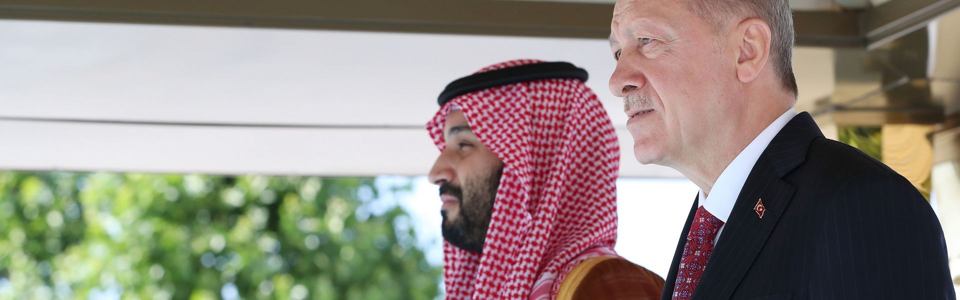 Turkish President Recep Tayyip Erdoğan welcomes Saudi Crown Prince Mohammed Bin Salman in Ankara on June 22, 2022.