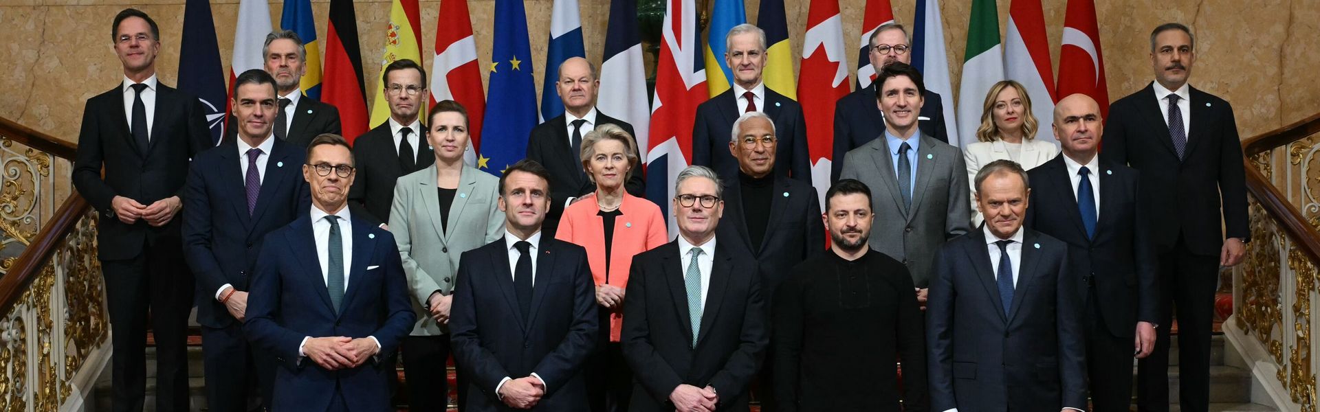 On Sunday, March 2, 2025, leaders from NATO, the EU, and allied nations met Ukraine’s President Volodymyr Zelensky at Lancaster House in London for a summit on the Russian invasion of Ukraine.  On Sunday, March 2, 2025, leaders from NATO, the EU, and allied nations met Ukraine’s President Volodymyr Zelensky at Lancaster House in London for a summit on the Russian invasion of Ukraine.